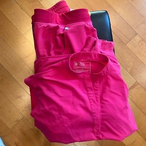 Shocking pink figs scrubs